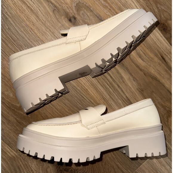 Portland Patina Leather Chunky Loafers - Bone - size 10.5 - S12 - Picture 6 of 12